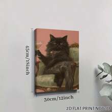 2D Flat, Posters & Prints 1pc Black Cat Framed Wall Art - Canvas Prints Poster , Ideal For Home, Office Wall Decor, Family Gift, Living Room Bedroom Wall Decor For Halloween, Halloween Decor - 彩色 - 查看 7