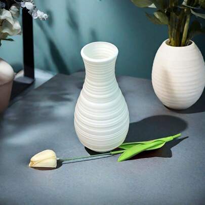 1 Piece Minimalist Creative Shatterproof Plastic Vase, Living Room Fresh-Style Hydroponic Flower Vase, Christmas Halloween Tabletop Decor