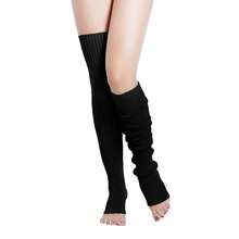 V28 Long Leg Warmer, Women's Men 80s Party Ribbed Knit Dance Sports{"Color_name":"Hole71-2(Black+Blak)"} - Multicolor11 - View 4
