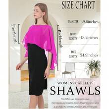 Baoqiya Women's Capelet Shawls And Wraps For Evening Dresses Soft Bridesmaid Shawl Chiffon Cape Wedding Cover Up{"Color_name":"DarkRose"} - 暗玫瑰 - 查看 5