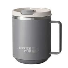 1 pieza Taza de café de acero inoxidable 304 de doble pared de 500 ml con tapa y asa, taza de agua aislada de doble capa portátil resistente a quemaduras, taza térmica sellada para leche y café, vaso, taza para beber de gran capacidad, adecuada para estudiantes y adultos en la escuela, oficina, campamento al aire libre, picnic, viaje