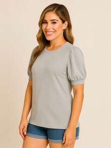 Women's Princess Puff Sleeve Blouse - Gris - Ver 3