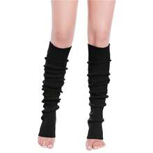 V28 Long Leg Warmer, Women's Men 80s Party Ribbed Knit Dance Sports{"Color_name":"Hole71-2(Black+Blak)"} - Multicolor11 - View 3