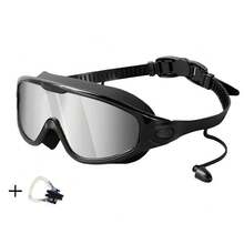 Swim Goggles For Adults - Anti-Fog Full-Coverage, 3-Color UV Lens, Waterproof Earplugs & Nose Clip, Fit Outdoorfun Swimming Accessories - 亮銀色(單副泳鏡) - 查看 2