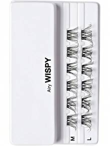 Pestañas postizas KISS, grupos de pestañas, postizas, Airy Wispy', 12 mm a 14 mm, incluye 12 piezas de pestañas preadheridas, aptas para lentes de contacto, fáciles de aplicar, pestañas en tiras - 1 - Ver 8