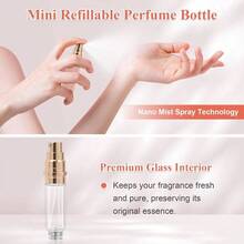 Refillable Travel Perfume Bottle U2013 Fine Mist Atomizer, Bottom Fill, Genuine Leather, TSA Approved, Daily Refresh Travel Red, 5ml - Đen + 0,2 Ounce - Xem 4