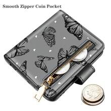 Small Wallets For Women Slim Minimalistfor Bifold Credit Card Holder For Pocket Or Purse, Black Butterflies{"Color_name":"BlackButterflies"} - 多色10 - 查看 5