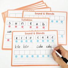 hoojojo 5/10 Placas de Aprendizado de Pinyin, Cartões Dupla Face Apagáveis, Atividade de Prática de Mistura de Sons, Materiais de Aprendizado de Inglês, Quadros Brancos Interativos, Ferramentas Educacionais Domésticas, Materiais Didáticos Recomendados por Professores, Presentes de Papelaria Criativa, Itens Essenciais de Volta às Aulas, Adequado para Famílias, Salas de Aula e Festas