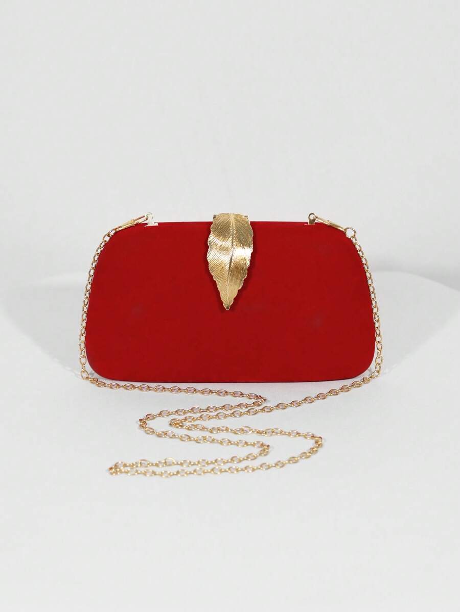 1个天鹅绒盒装优雅手拿包，闪亮金属装饰晚宴包，适合正式场合、派对、婚礼新娘钱包、斜挎包