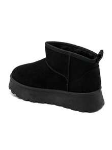 Thick Sole Lined Boots - Classic Comfort - Black - View 3