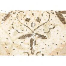 1920s Shawl Wraps Sequin Beaded Evening Cape For Gatsby Party Bridal Shawl Women Evening Cape Flapper Cover Up{"Color_name":"BeigeGold"} - 米金色 - 查看 6