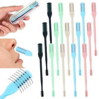 مقص شعر الأنف يدوي 2 في 1، مقص شعر الأنف ثنائي الجانب، أداة إزالة شعر الأنف، منظف شعر الأنف قابل للغسل بزاوية دوران 360 درجة، مريح وسهل الاستخدام للرجال والنساء (تغليف عشوائي)