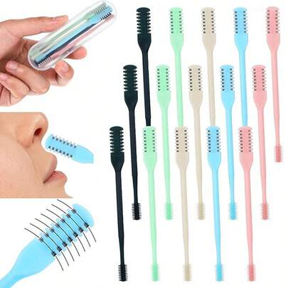 二合一手动鼻毛修剪器，双面鼻毛修剪器，鼻毛去除工具，可水洗360°旋转鼻毛清洁器，方便易用，男女通用（随机包装）