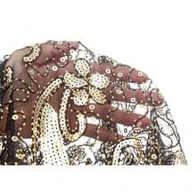 1920s Shawl Wraps Sequin Beaded Evening Cape For Gatsby Party Bridal Shawl Women Evening Cape Flapper Cover Up{"Color_name":"BlackGold"} - 黑金 - 查看 6