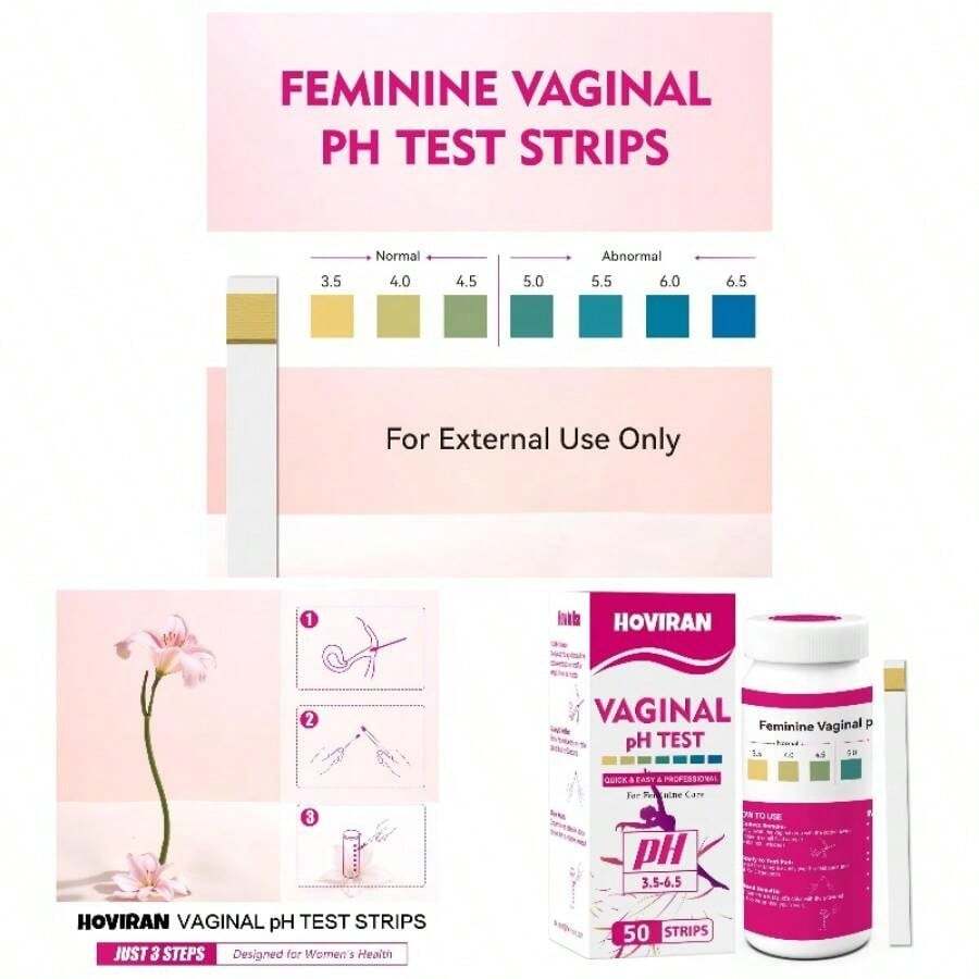 Vaginal PH Balance Strips, 50 Feminine PH Kit Women Yeast Infection Monitor, Reliable Acidity Alkalinity Balance - Initial - View 1