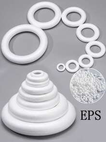 2个泡沫花环圈，DIY聚苯乙烯圆形花环，适用于婚礼、生日派对、万圣节、圣诞节、情人节装饰、人造花环制作、背景装饰、复活节装饰品 - 彩色 - 查看 3