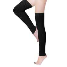V28 Long Leg Warmer, Women's Men 80s Party Ribbed Knit Dance Sports{"Color_name":"61black-WithoutHole"} - 多色3 - 查看 3
