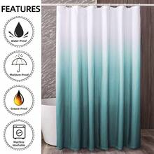 Ombre Teal Blue Shower Curtain Sets For Bathroom Accessories Fabric Polyester Waterproof Modern Shower Curtain Liner With 12 Hooks W72xL78{"Color_name":"TealGreen","Size_name":"72\"Wx78\"L(Packof1)"} - 多色7 - 查看 4