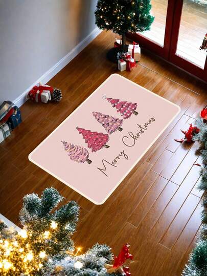1 Piece Blue Snowflake Design Christmas Theme Doormat, Odorless, Thick, Absorbent, Non- Christmas Rug, Suitable For Christmas Living Room Bedroom Kitchen Garden Indoor Entrance, Many Styles To Choose From Home Bathroom Decoration Bathroom Rug Outdoor Rug Doormat Fall Decoration Bathroom Accessories Back To School Kitchen Rug