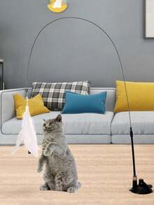 1pc Cat Teaser Wand Toy, Pet Artificial Feather Bell Replacement, Suitable For Cat Exercise And Entertainment, Handheld Teaser Wand With Replaceable Insect-Shaped Wand Heads - Multicolor - View 16