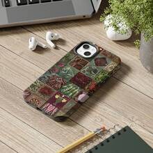 Vintage Tile - Rustic Floral & Frog Phone Case |   Compatible With IPhone 7–16 (SE, Plus, Pro, Pro Max) &  Galaxy S21–S24 (Plus, Ultra) -  Artistic Art Nouveau Tough Case, Aesthetic Cottagecore Collage Phone Cover - 混色 - 查看 6