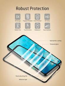Lot de 4 films de protection d'écran en verre trempé HD compatibles avec Samsung Galaxy, iPhone, Xiaomi, Redmi, Honor, compatibles avec les coques, anti-traces de doigts et anti-rayures, idéal pour les amoureux, toucher soyeux, absorption automatique, dureté élevée, bords arrondis, design anti-poussière, installation facile. - Transparent - Voir 8