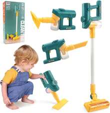 Adecuado para aspiradora de juguete para niños, aspiradora de juego de limpieza con luces y sonidos, viene con 7 ventosas funcionales, regalo educativo realista de juego de roles, adecuado para niños y niñas de 3 años en adelante - 1 - Ver 2