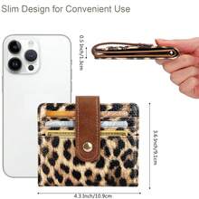 Slim Bifold Wallet RFID Credit Card Wallet Small Cute Card Holder For Women, Light Leopard{"Color_name":"LightLeopard"} - 多色2 - 查看 7
