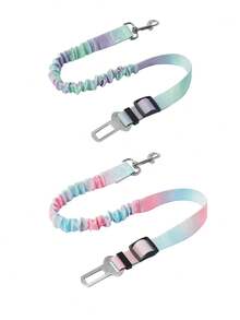 1 Pieza Cinturón de seguridad para mascotas en el auto, Correa retráctil para perro de color degradado, Correa para mascotas estilo arcoíris, Cinturón de seguridad para auto con cojín elástico, Cinturón de seguridad para perro resistente y duradero, Cinturón de seguridad para perro, ¡Haz que tu perro salga! Suministros para perros