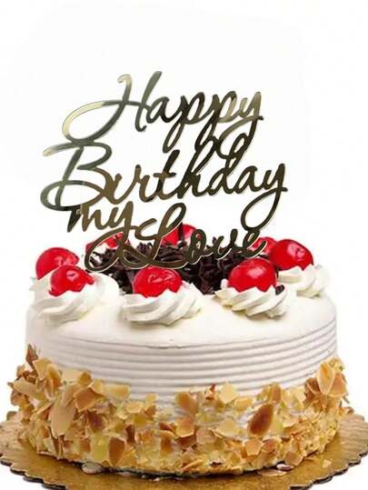 1 peça de decoração de bolo de feliz aniversário com tema de amor para decoração de festa de aniversário, Natal, decoração de bolo, acessórios para bolo, utensílios de confeitaria, móveis essenciais para cozinha, decoração para confeitaria, utensílios para confeitaria, utensílios para bolo, presentes de Natal, decorações, crie uma atmosfera feliz