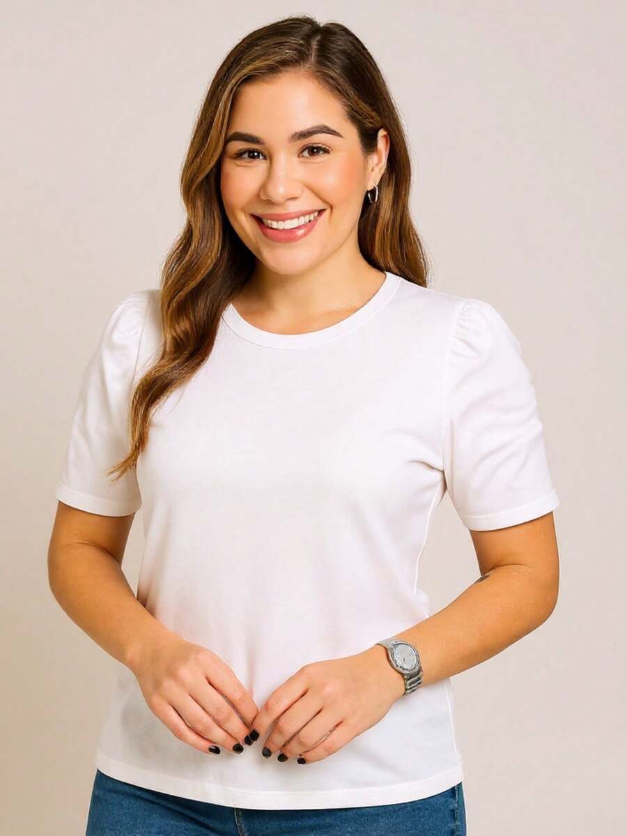 Women's Princess Puff Sleeve Blouse - White - View 1
