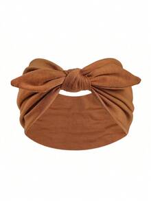 3/1pc Girls Bowknot Rabbit Ear Headband, Boho Extra Wide Cute Rabbit Ear Knotted Headband, Solid Color Bowknot Hair Accessory, Suitable For Girls Daily Wear, Autumn/Winter Headband - Multicolor - View 12