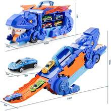 WEISPO Dinosaurios de Juguetes,Equipado con 8 Coches Deportivos, El Camión Dinosaurio Puede Devorar Coches Deportivos,Regalos de Festividad Adecuados para Niños y Niñas - 1 - Ver 6
