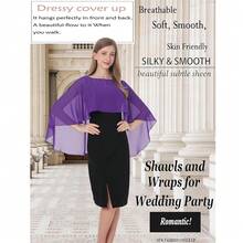 Baoqiya Women's Capelet Shawls And Wraps For Evening Dresses Soft Bridesmaid Shawl Chiffon Cape Wedding Cover Up{"Color_name":"Purple3"} - 紫色3 - 查看 5