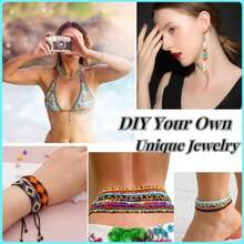 Frame Beading Loom Kit For Boho Beaded Bracelets Earrings Belts Making Includes 16000 Glass Seed Beads Dia 3mm And 1200 Gold Silver Bling Beads 150 Meter Clear Cord Beading Trays Needles And Instruction For DIY Jewelry Craft