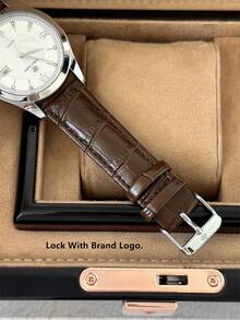 PABLO RAEZ 男士休闲腕表,棕色时尚男士腕表,奢华不锈钢银色防褪色表壳,柔软皮革表链,立体感钻石刻度,带日期显示,50米防水,全新AAA级品质男士石英腕表,运动优雅,是送给老师、朋友或家人、父亲的精美礼物,适合日常生活/工作/派对装饰,也是毕业典礼、婚礼、生日礼物的理想之选。 - 均碼 - 查看 11