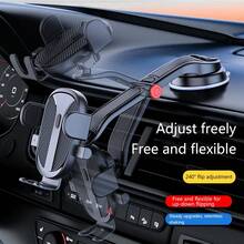 1pc Car Phone Holder, Bendable Soft Tube Suction Cup Rotatable Car Phone Mount For Dashboard/Windshield (2 Face Plates Randomly Sent)