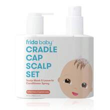 3 - Step Cradle Cap System, DermaFrida FlakeFixer, Sponge, Brush, Comb And Storage Stand With Cradle Cap, White - Blue - Scalp Mask+Spray Duo - View 2