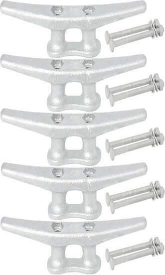 6_8_10_12_14 Inch Dock Cleats With Bolts,Hot Dipped Galvanized Cast Iron Boat Cleats,Rope Cleat Boat Dock Cleats For Boat Docks,Decks,Piers For Tying Up Boats,Marine Decor(1,2,4,5,6,8,10,12 Pack)
