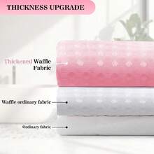 Waffle Weave Shower Curtain With Snap-In Fabric Liner Set, Hotel Style, Slub Textured Shower Curtain, 12 Metal Hooks Included, Waterproof & Washable Heavyweight Fabric, Pink, 72" W X 72" H{"Color_name":"WafflePink","Size_name":"72\"Wx72\"L(Packof1)"} - 多色14 - 查看 5