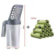 Effortless Litter Box Cleaning – Cat Scoop & Sifting Shovel - Red and White - View 1