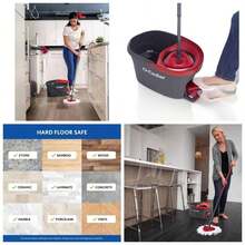EasyWring Microfiber Spin Mop Bucket Floor Cleaning System+ 2 Refills, RedGray - 旋轉拖把和水桶(含 2 個額外替換裝) - 查看 1