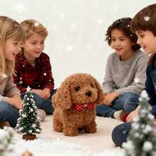 2025 New Robot Dog Behaves Like A Real Dog Adorable Robot Dog Can Move Its Body, Twitch Its Ears, And Shake Its Ears Handcrafted Interactive And Fun The Perfect Christmas And Holiday Gift - 棕色 - 查看 4