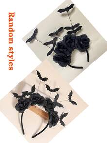 [Halloween Witch Hat Headband] 1pc Halloween Witch Hat Headband - Gothic Bat Hair Clip With Black Fake Flowers, Dark Cosplay Accessory For Women Perfect For Halloween & Gothic Fashion, Halloween Hair,Fall,Hair,Hair Accessories,Accessories,Hair Accessories For Women,Travel,Hair Accessories,Accessories Women,Hair Accessory,Hair Accessories Women,Hair Tools,Hair Stuff,Stuff,Beauty Accessories,Gifts,Travel,Gifts For Women,Hair Stuff,Stocking Stuffers