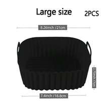 1/2 PIEZAS Bandeja cuadrada de silicona para cesta de freidora de aire. Forro antiadherente y reutilizable para freidora de aire, sartén de silicona resistente a altas temperaturas para hornear, cocinar al vapor y hornear pasteles. Accesorios de cocina, suministros navideños para fiestas y reuniones. - Multicolor - Ver 12