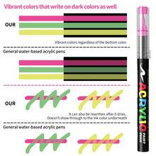 FS9/12 Colors Acrylic Marker Pens, Opaque Soft Tip, Blendable, For Art, Painting, Graffiti, Suitable For Christmas, Halloween