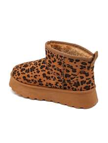 Thick Sole Lined Boots - Classic Comfort - Léopard - View 3