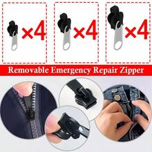 6pcs/12pcs Instant Zipper Repair Kit, Universal Design With Multiple Sizes, Replaceable Zipper - Multicolor - View 16