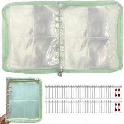 HSLFUAI Transparent Travel Jewelry Organizer Book – Portable Jewelry Storage Case With Clear Pouches For Necklaces, Rings, Earrings – Compact Jewelry Holder For Women And Travel