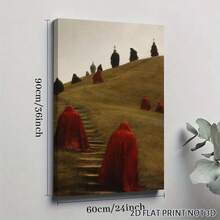 2D Flat, Posters & Prints 1pc Procession Of Red Cloaks Framed Wall Art - Canvas Prints Poster, Ideal For Home, Office Wall Decor, Family Gift, Living Room Bedroom Wall Decor - 彩色 - 查看 10
